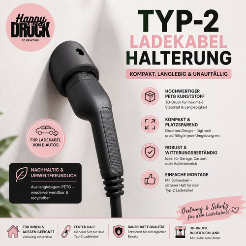 Auto ladekabel halterung typ - e-auto,